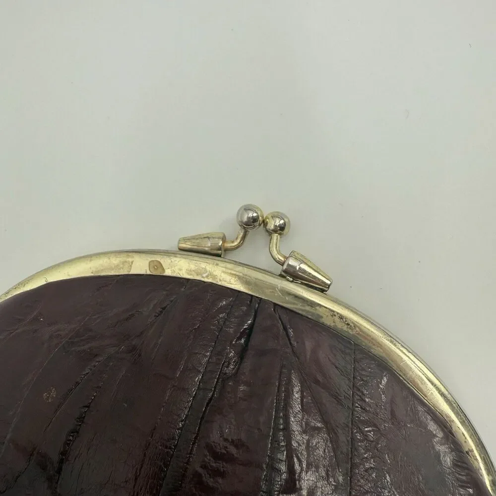 Lee Sands Eeelskin Deep Red Coin Pouch Travel